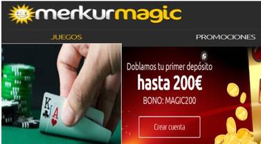 Consiga hasta 200 euros por primer depósito en Merkurmagic